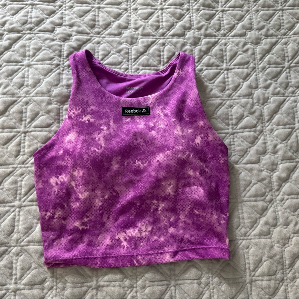 Reebok Purple Tie-Dye Crop Top